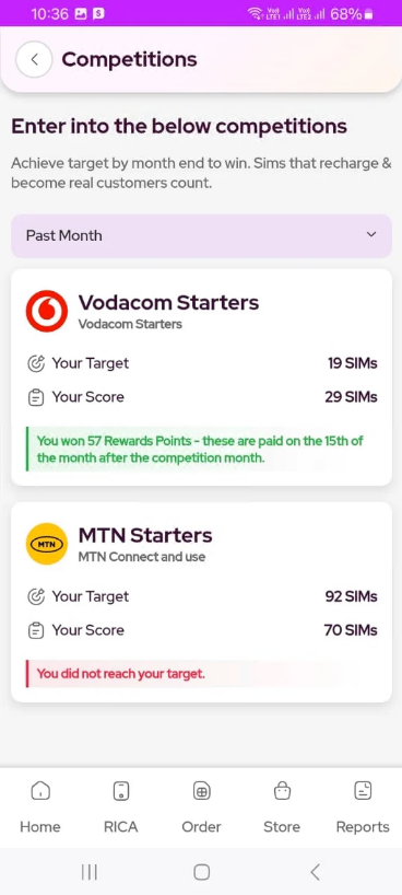 Competitions Screen